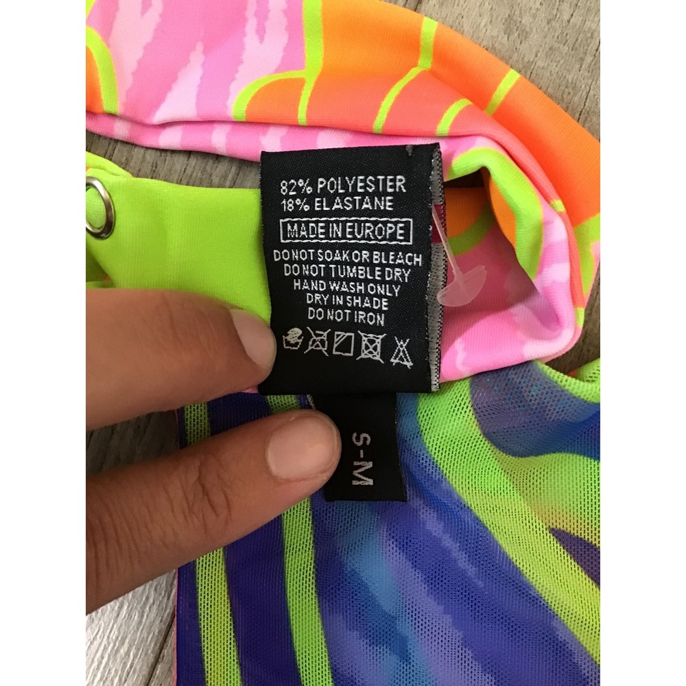 Badinka Women's Neon Psychedelic Festival Rave Wear Life Cycle Wings S/M NWT - Picture 7 of 8